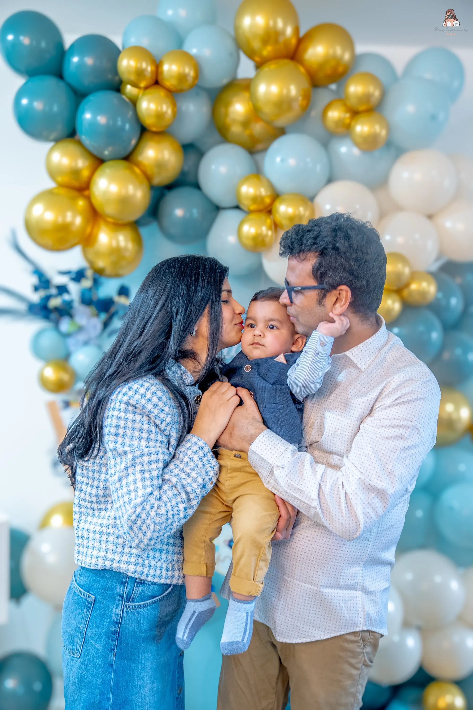 A family photographed in Berlin.