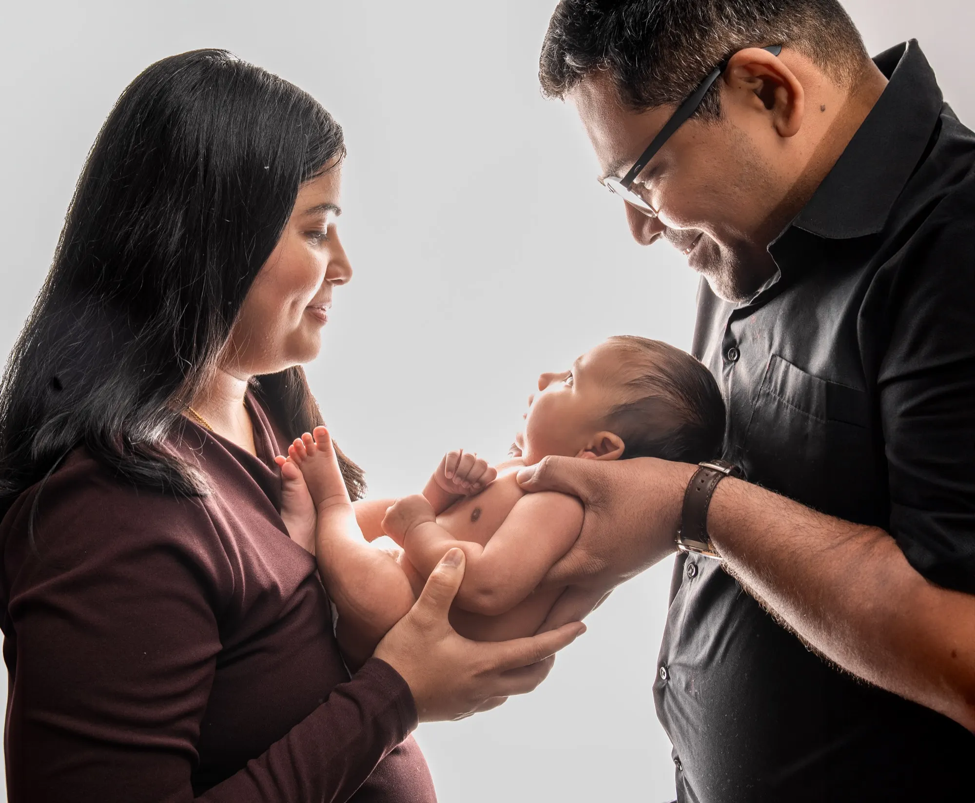 A newborn photographed in our Berlin studio.