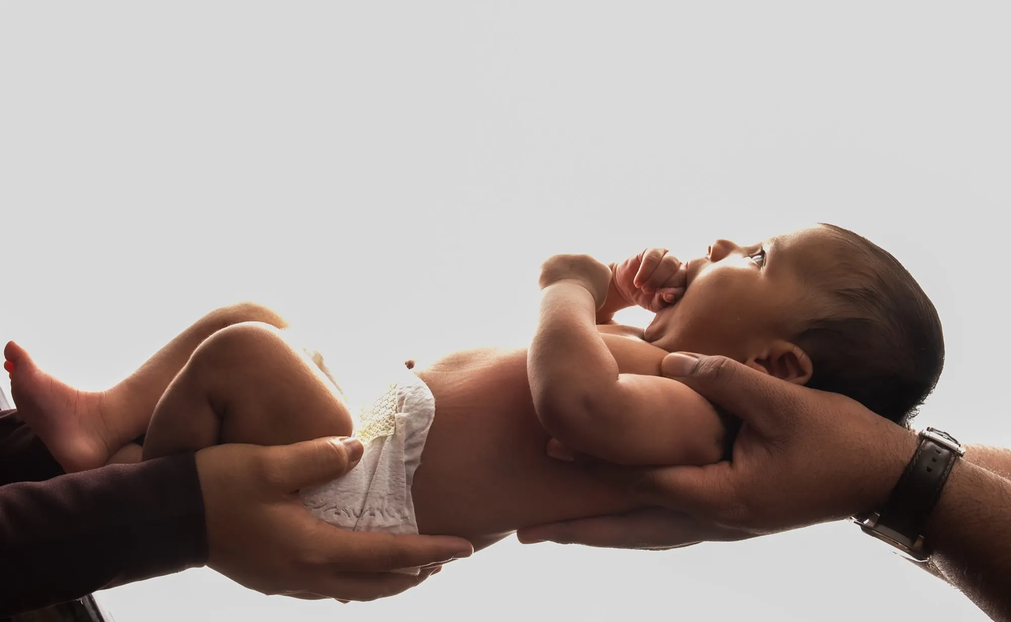 A newborn photographed in our Berlin studio.
