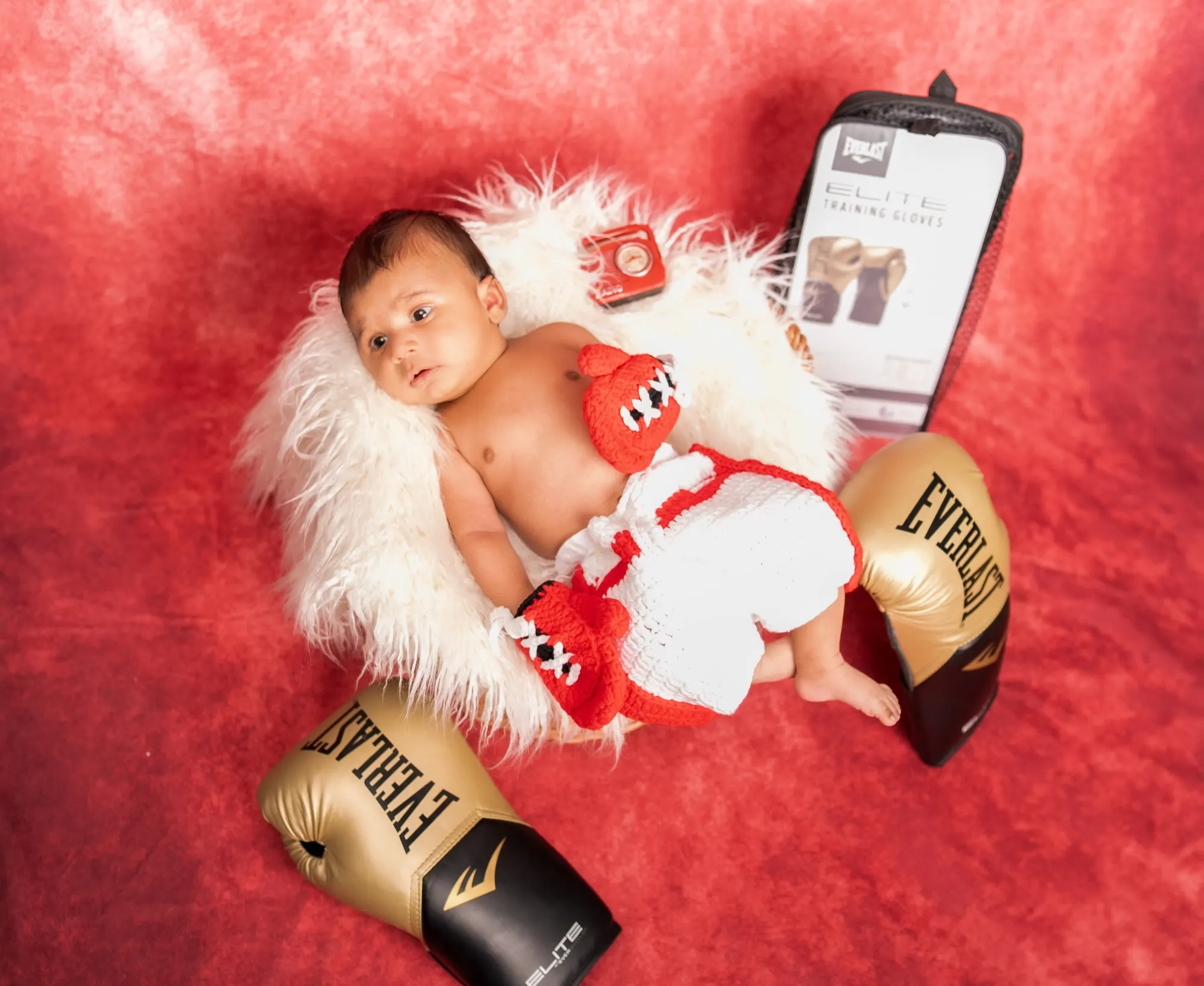 A newborn photographed in our Berlin studio.